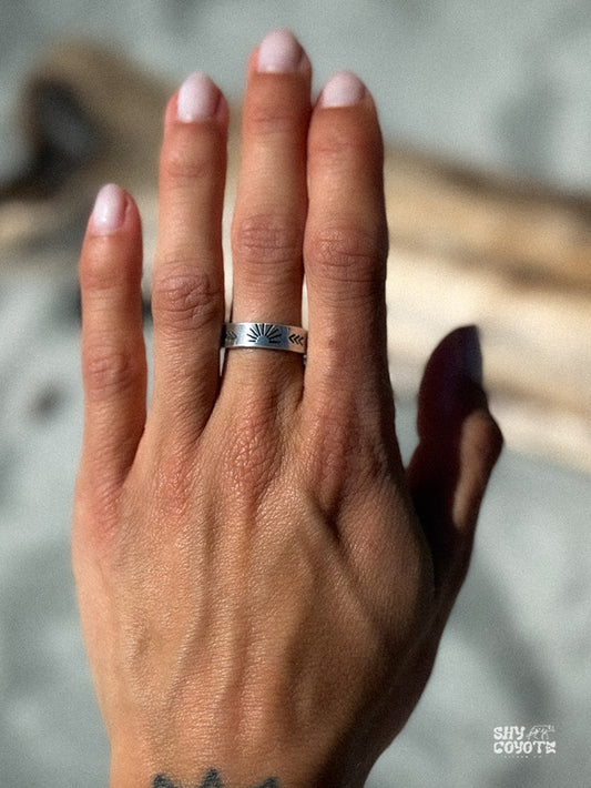 Stamped Sunburst Band NO.1  | Size 6